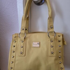 Betsyville Yellow Studded Shoulder Bag